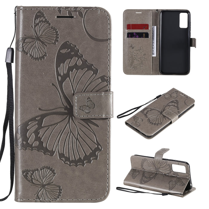 Estuche de cuero con tapa horizontal con estampado de mariposas en 3D con soporte, ranura para tarjeta y billetera, For Huawei Honor 30, For Huawei Honor Play 4T Pro