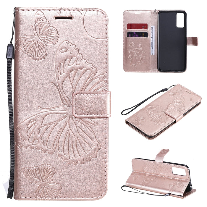 Estuche de cuero con tapa horizontal con estampado de mariposas en 3D con soporte, ranura para tarjeta y billetera, For Huawei Honor 30, For Huawei Honor Play 4T Pro