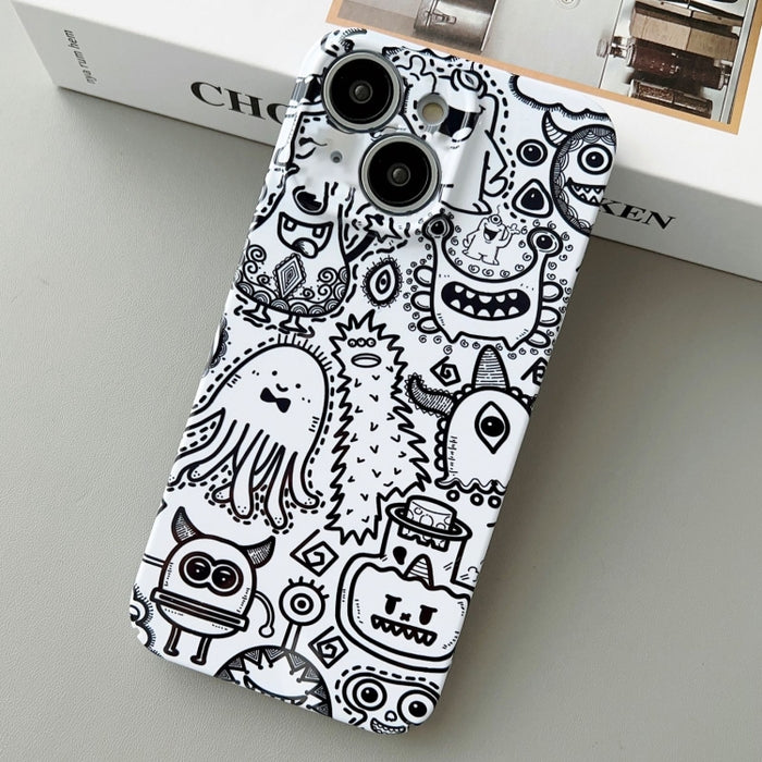 Estuche para teléfono PC con orificio preciso y patrón pintado, For iPhone 15, For iPhone 14 Plus, For iPhone 14
