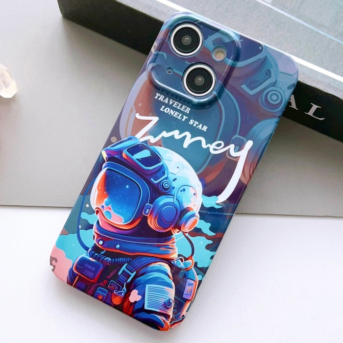 Estuche para teléfono PC con orificio preciso y patrón pintado, For iPhone 15, For iPhone 14 Plus, For iPhone 14