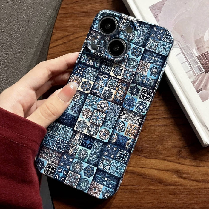 Estuche para teléfono PC con orificio preciso y patrón pintado, For iPhone 15, For iPhone 14 Plus, For iPhone 14