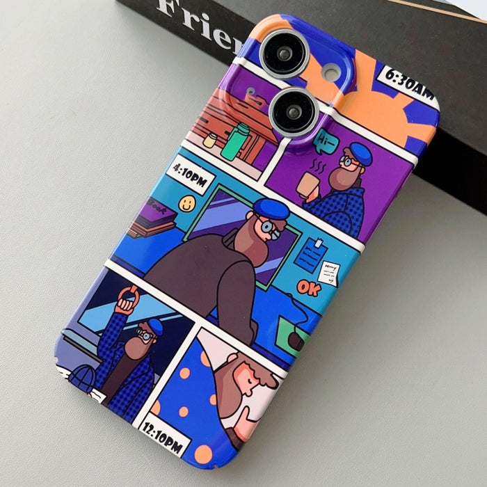 Estuche para teléfono PC con orificio preciso y patrón pintado, For iPhone 15, For iPhone 14 Plus, For iPhone 14