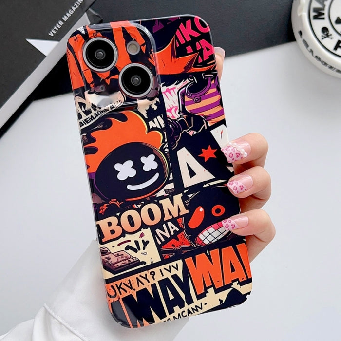 Estuche para teléfono PC con orificio preciso y patrón pintado, For iPhone 15, For iPhone 14 Plus, For iPhone 14
