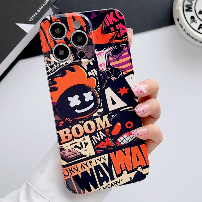 Estuche para teléfono PC con orificio preciso y patrón pintado, For iPhone 14 Pro, For iPhone 14 Pro Max, For iPhone SE 2022 / 2020 / 8 / 7