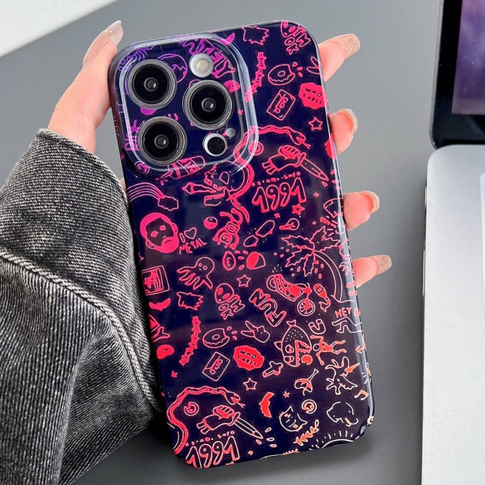 Estuche para teléfono PC con orificio preciso y patrón pintado, For iPhone 14 Pro, For iPhone 14 Pro Max, For iPhone SE 2022 / 2020 / 8 / 7