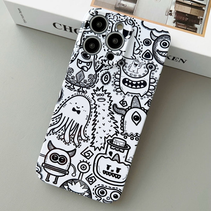 Estuche para teléfono PC con orificio preciso y patrón pintado, For iPhone 14 Pro, For iPhone 14 Pro Max, For iPhone SE 2022 / 2020 / 8 / 7