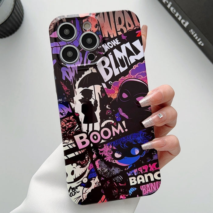 Estuche para teléfono PC con orificio preciso y patrón pintado, For iPhone 14 Pro, For iPhone 14 Pro Max, For iPhone SE 2022 / 2020 / 8 / 7
