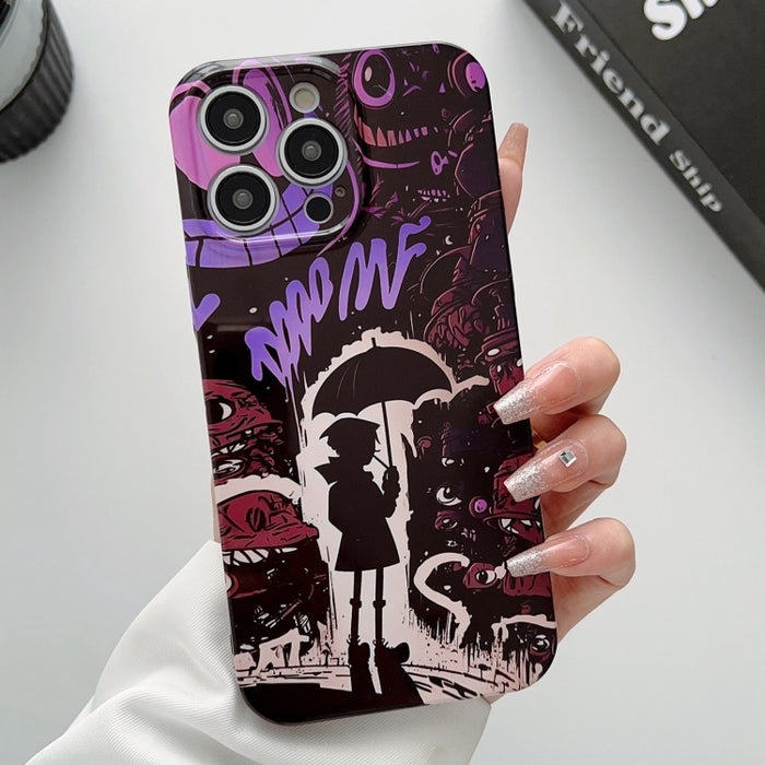 Estuche para teléfono PC con orificio preciso y patrón pintado, For iPhone 14 Pro, For iPhone 14 Pro Max, For iPhone SE 2022 / 2020 / 8 / 7