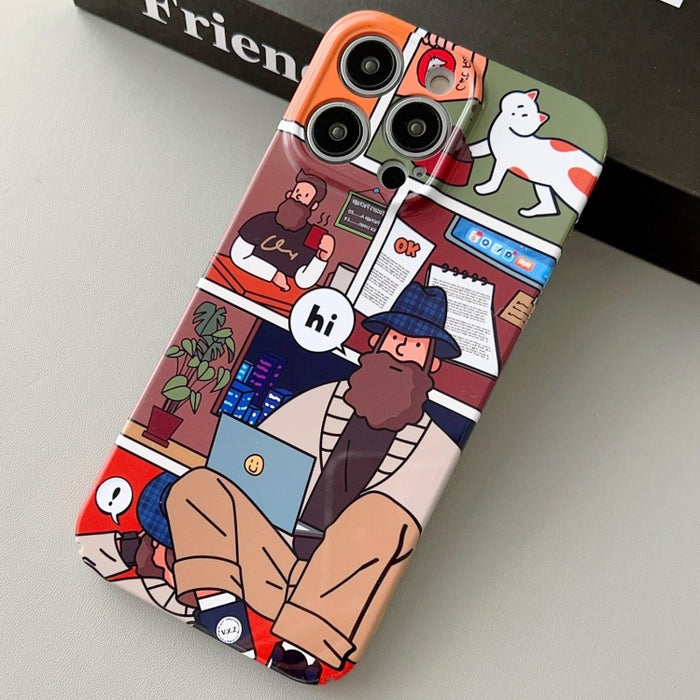 Estuche para teléfono PC con orificio preciso y patrón pintado, For iPhone 14 Pro, For iPhone 14 Pro Max, For iPhone SE 2022 / 2020 / 8 / 7