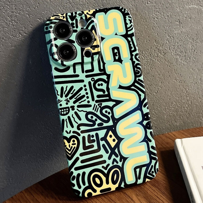 Estuche para teléfono PC con orificio preciso y patrón pintado, For iPhone 14 Pro, For iPhone 14 Pro Max, For iPhone SE 2022 / 2020 / 8 / 7