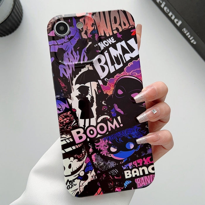 Estuche para teléfono PC con orificio preciso y patrón pintado, For iPhone 14 Pro, For iPhone 14 Pro Max, For iPhone SE 2022 / 2020 / 8 / 7