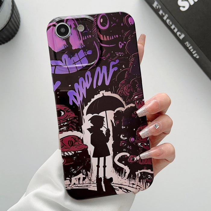 Estuche para teléfono PC con orificio preciso y patrón pintado, For iPhone 14 Pro, For iPhone 14 Pro Max, For iPhone SE 2022 / 2020 / 8 / 7
