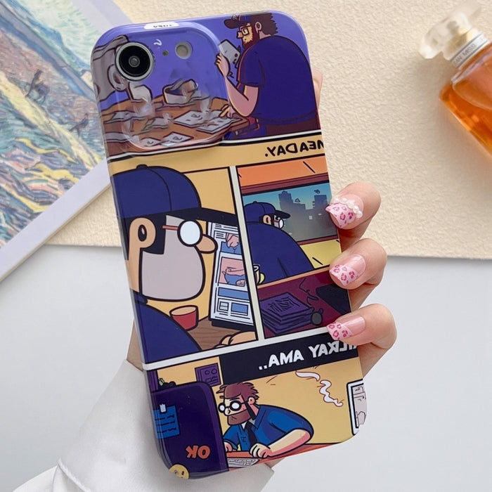 Estuche para teléfono PC con orificio preciso y patrón pintado, For iPhone 14 Pro, For iPhone 14 Pro Max, For iPhone SE 2022 / 2020 / 8 / 7