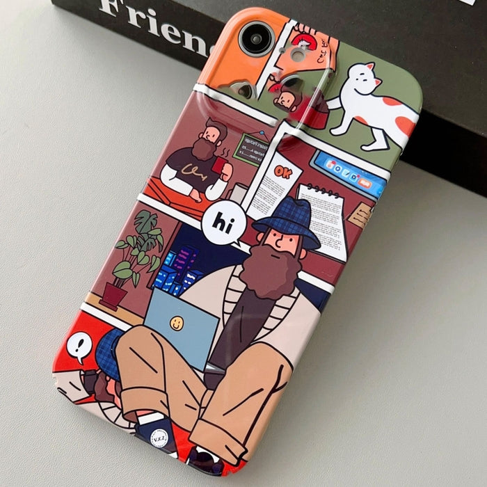 Estuche para teléfono PC con orificio preciso y patrón pintado, For iPhone 14 Pro, For iPhone 14 Pro Max, For iPhone SE 2022 / 2020 / 8 / 7