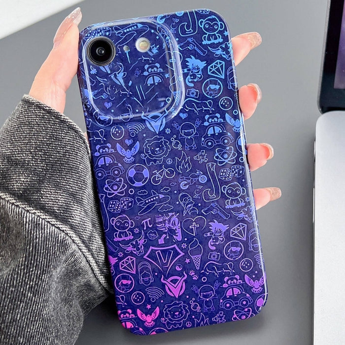 Estuche para teléfono PC con orificio preciso y patrón pintado, For iPhone 14 Pro, For iPhone 14 Pro Max, For iPhone SE 2022 / 2020 / 8 / 7