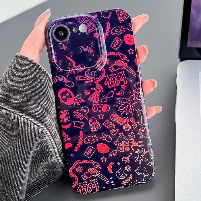 Estuche para teléfono PC con orificio preciso y patrón pintado, For iPhone 14 Pro, For iPhone 14 Pro Max, For iPhone SE 2022 / 2020 / 8 / 7