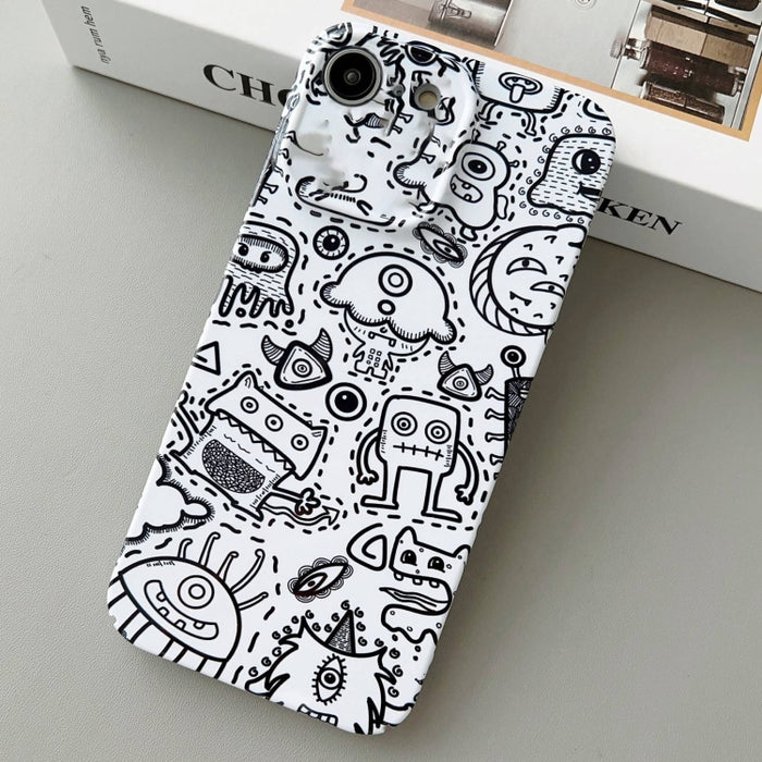 Estuche para teléfono PC con orificio preciso y patrón pintado, For iPhone 14 Pro, For iPhone 14 Pro Max, For iPhone SE 2022 / 2020 / 8 / 7