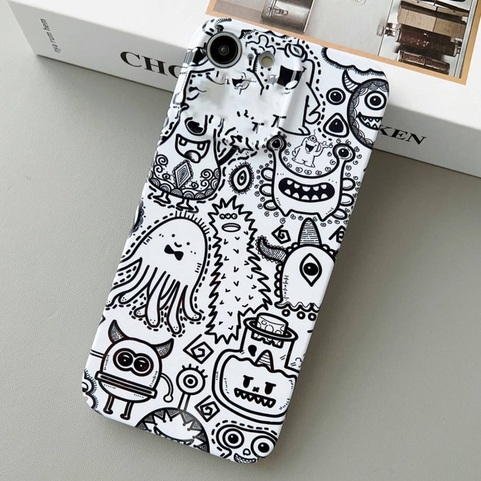Estuche para teléfono PC con orificio preciso y patrón pintado, For iPhone 14 Pro, For iPhone 14 Pro Max, For iPhone SE 2022 / 2020 / 8 / 7
