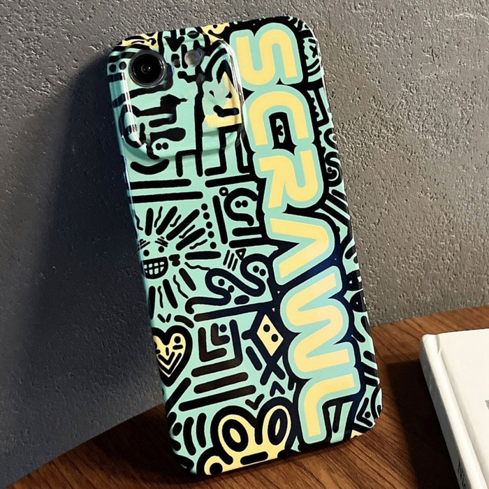 Estuche para teléfono PC con orificio preciso y patrón pintado, For iPhone 14 Pro, For iPhone 14 Pro Max, For iPhone SE 2022 / 2020 / 8 / 7