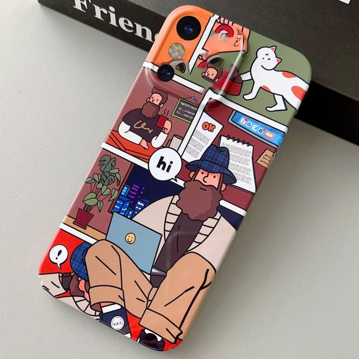 Estuche para teléfono PC con orificio preciso y patrón pintado, For iPhone X / XS, For iPhone XR, For iPhone XS Max