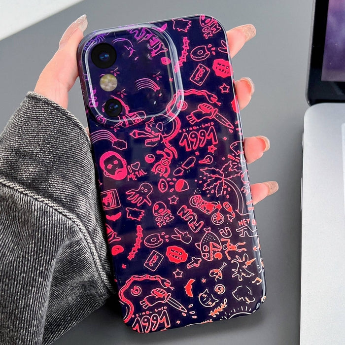 Estuche para teléfono PC con orificio preciso y patrón pintado, For iPhone X / XS, For iPhone XR, For iPhone XS Max