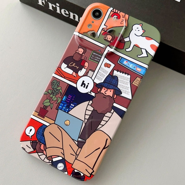 Estuche para teléfono PC con orificio preciso y patrón pintado, For iPhone X / XS, For iPhone XR, For iPhone XS Max