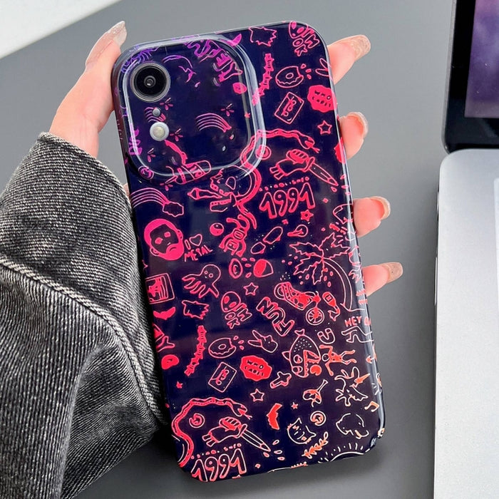 Estuche para teléfono PC con orificio preciso y patrón pintado, For iPhone X / XS, For iPhone XR, For iPhone XS Max
