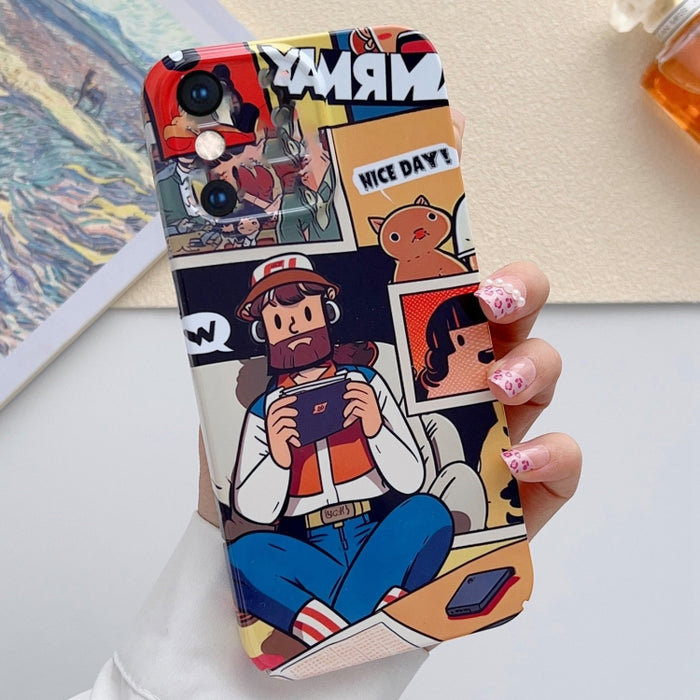 Estuche para teléfono PC con orificio preciso y patrón pintado, For iPhone X / XS, For iPhone XR, For iPhone XS Max
