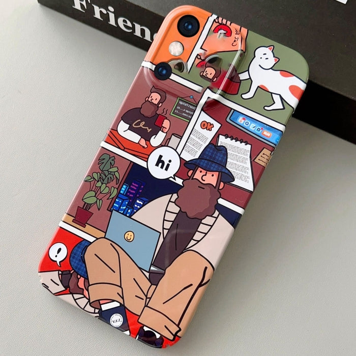 Estuche para teléfono PC con orificio preciso y patrón pintado, For iPhone X / XS, For iPhone XR, For iPhone XS Max