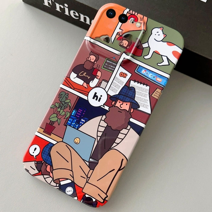 Estuche para teléfono PC con orificio preciso y patrón pintado, For iPhone 8 Plus / 7 Plus
