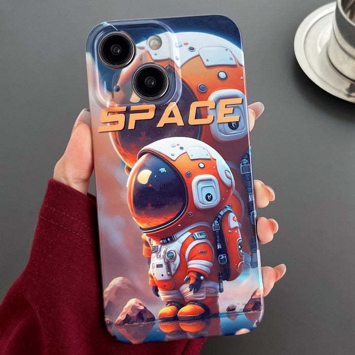 Estuche para teléfono PC con orificio preciso y patrón pintado, For iPhone 15, For iPhone 14 Plus, For iPhone 14