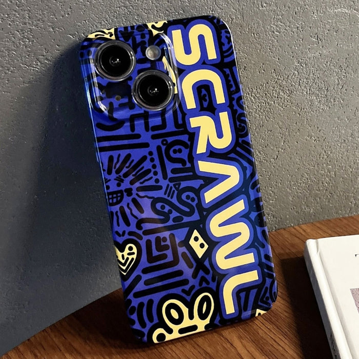 Estuche para teléfono PC con orificio preciso y patrón pintado, For iPhone 15, For iPhone 14 Plus, For iPhone 14
