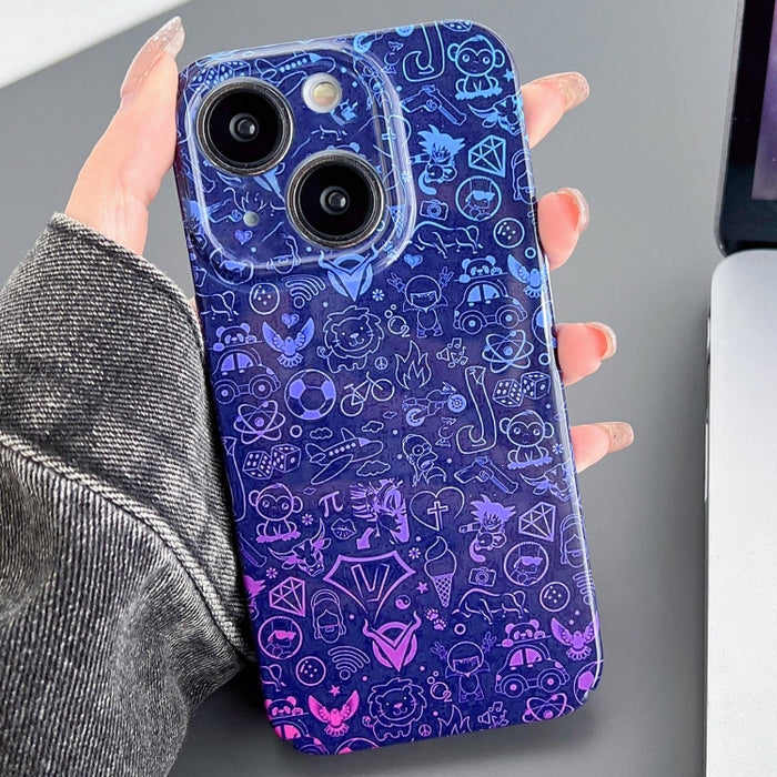 Estuche para teléfono PC con orificio preciso y patrón pintado, For iPhone 15 Pro Max, For iPhone 15 Pro, For iPhone 15 Plus