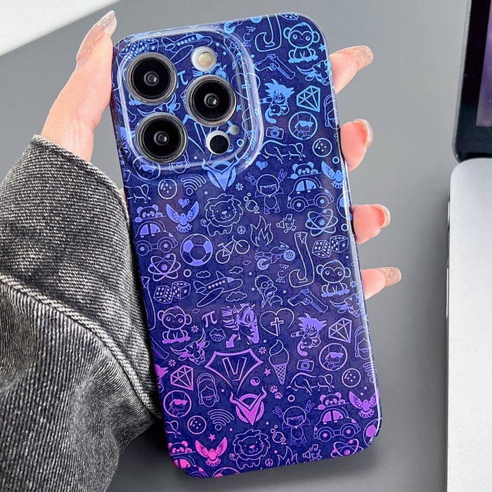Estuche para teléfono PC con orificio preciso y patrón pintado, For iPhone 15 Pro Max, For iPhone 15 Pro, For iPhone 15 Plus
