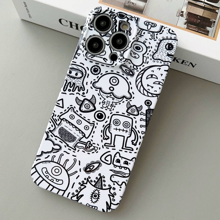Estuche para teléfono PC con orificio preciso y patrón pintado, For iPhone 15 Pro Max, For iPhone 15 Pro, For iPhone 15 Plus