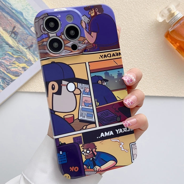 Estuche para teléfono PC con orificio preciso y patrón pintado, For iPhone 15 Pro Max, For iPhone 15 Pro, For iPhone 15 Plus