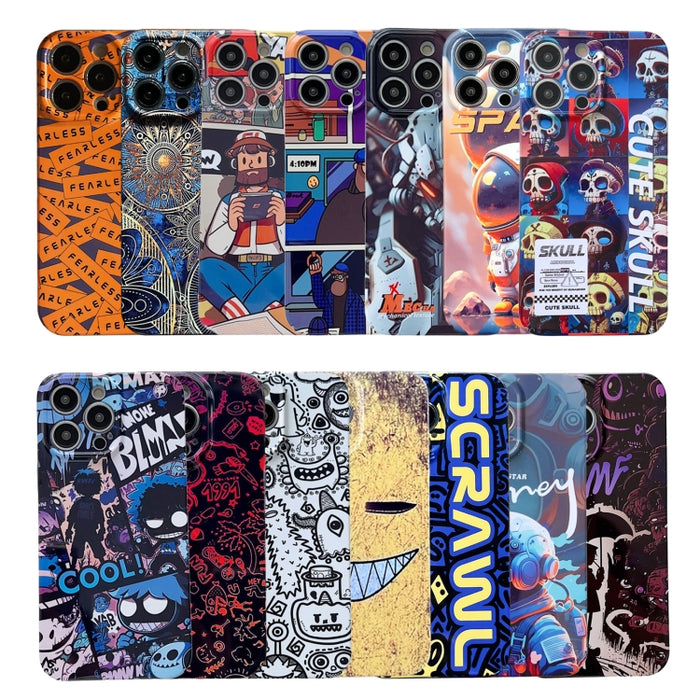 Estuche para teléfono PC con orificio preciso y patrón pintado, For iPhone 15, For iPhone 14 Plus, For iPhone 14
