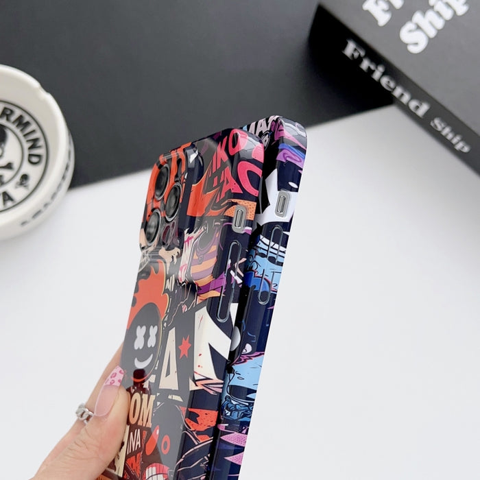 Estuche para teléfono PC con orificio preciso y patrón pintado, For iPhone 14 Pro, For iPhone 14 Pro Max, For iPhone SE 2022 / 2020 / 8 / 7