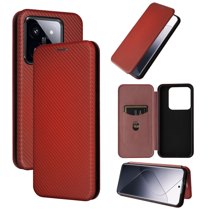 Funda de cuero con textura de fibra de carbono para teléfono, For Xiaomi Redmi Note 13 Pro / M6 Pro 4G, For Xiaomi Redmi A3 4G, For Xiaomi Redmi Note 13 4G, For Xiaomi Redmi 13C 5G / 4G, For Xiaomi Redmi K70E 5G, For Xiaomi 14 Pro, For Xiaomi 14       ...