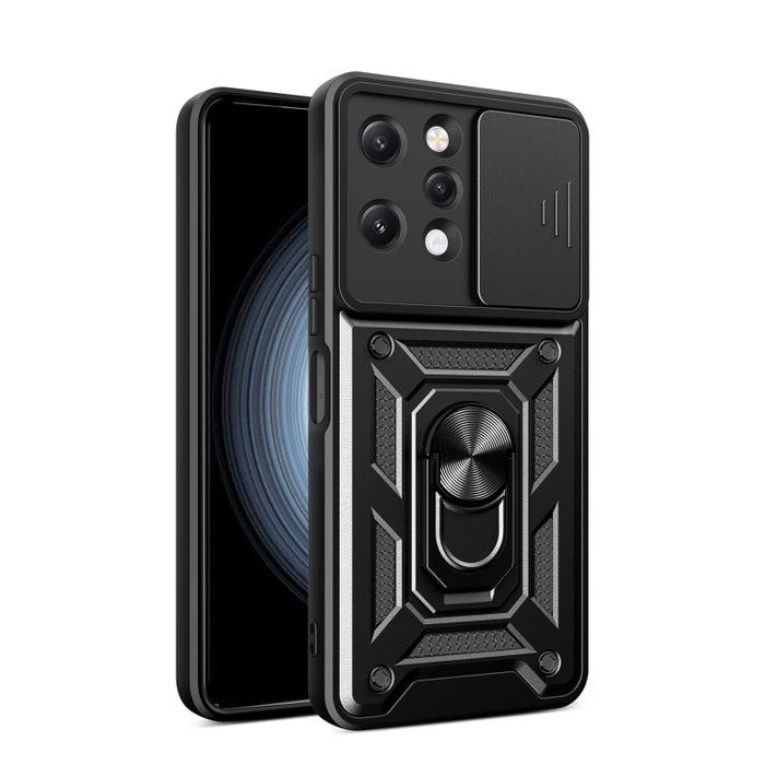 Diseño de cubierta de cámara deslizante TPU Hybrid PC Phone Case, For Xiaomi Redmi 12 4G, For Xiaomi Redmi 12C 4G / 11A 4G