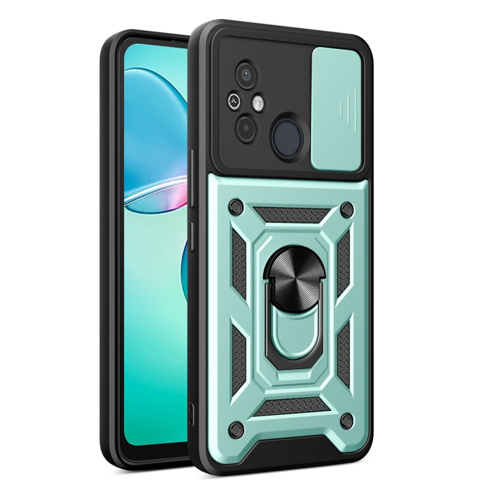 Diseño de cubierta de cámara deslizante TPU Hybrid PC Phone Case, For Xiaomi Redmi 12 4G, For Xiaomi Redmi 12C 4G / 11A 4G