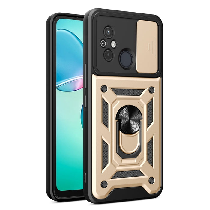 Diseño de cubierta de cámara deslizante TPU Hybrid PC Phone Case, For Xiaomi Redmi 12 4G, For Xiaomi Redmi 12C 4G / 11A 4G