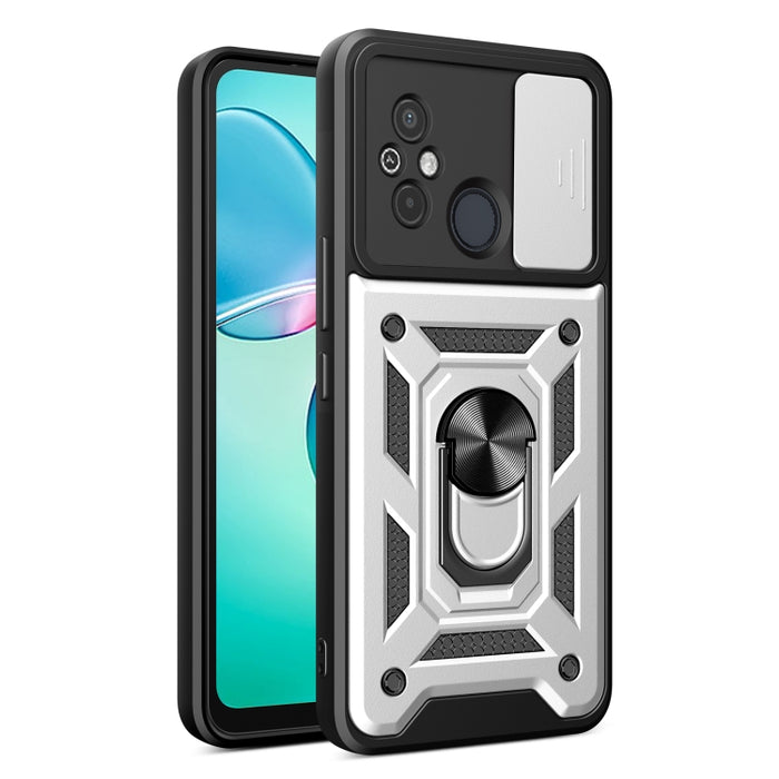 Diseño de cubierta de cámara deslizante TPU Hybrid PC Phone Case, For Xiaomi Redmi 12 4G, For Xiaomi Redmi 12C 4G / 11A 4G