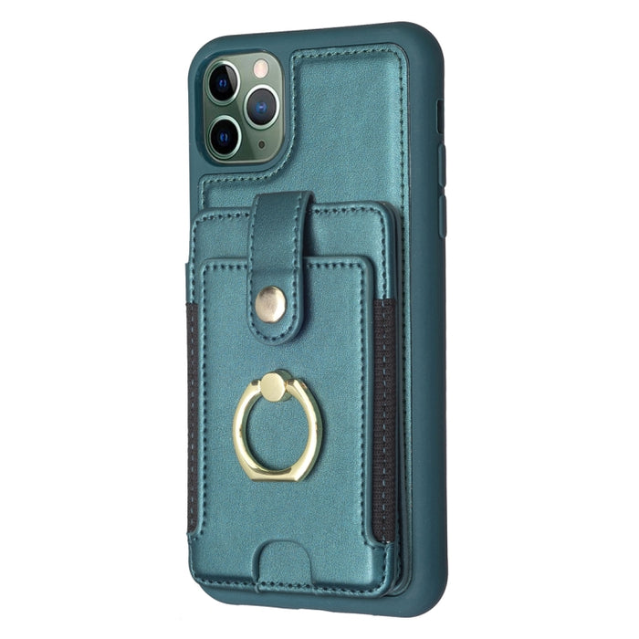 Estuche para teléfono con soporte para tarjeta y anillo de metal BF27, For iPhone 11 Pro Max, For iPhone 11, For iPhone 11 Pro, For iPhone X / XS, For iPhone XR, For iPhone XS Max, For iPhone 8 Plus / 7 Plus