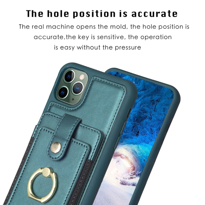 Estuche para teléfono con soporte para tarjeta y anillo de metal BF27, For iPhone 11 Pro Max, For iPhone 11, For iPhone 11 Pro, For iPhone X / XS, For iPhone XR, For iPhone XS Max, For iPhone 8 Plus / 7 Plus