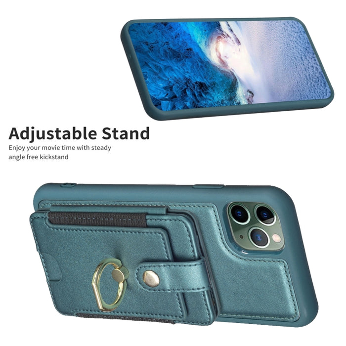 Estuche para teléfono con soporte para tarjeta y anillo de metal BF27, For iPhone 11 Pro Max, For iPhone 11, For iPhone 11 Pro, For iPhone X / XS, For iPhone XR, For iPhone XS Max, For iPhone 8 Plus / 7 Plus