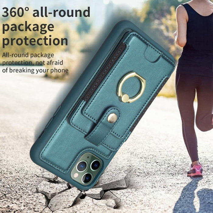 Estuche para teléfono con soporte para tarjeta y anillo de metal BF27, For iPhone 11 Pro Max, For iPhone 11, For iPhone 11 Pro, For iPhone X / XS, For iPhone XR, For iPhone XS Max, For iPhone 8 Plus / 7 Plus