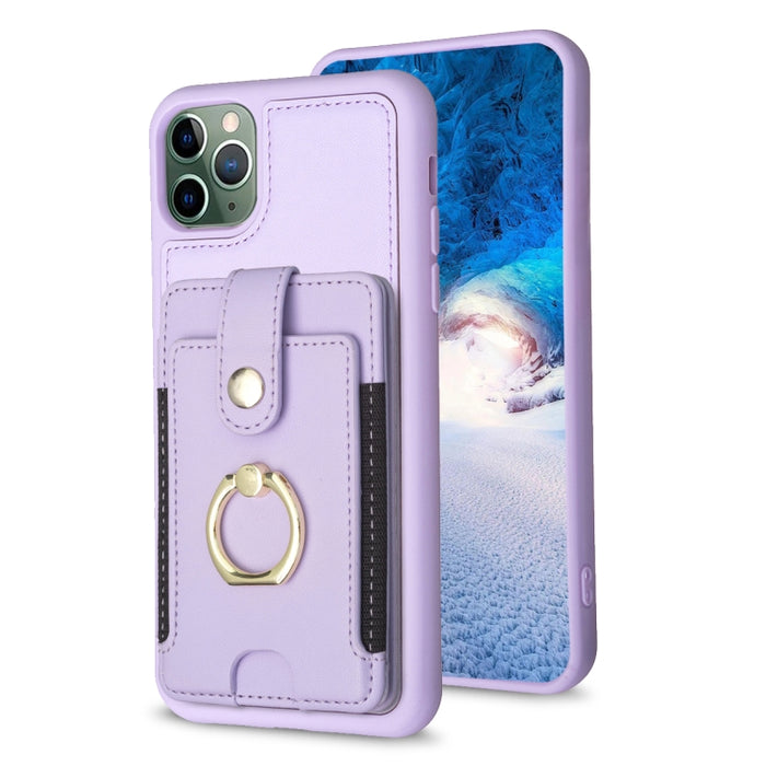 Estuche para teléfono con soporte para tarjeta y anillo de metal BF27, For iPhone 11 Pro Max, For iPhone 11, For iPhone 11 Pro, For iPhone X / XS, For iPhone XR, For iPhone XS Max, For iPhone 8 Plus / 7 Plus