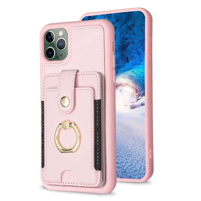 Estuche para teléfono con soporte para tarjeta y anillo de metal BF27, For iPhone 11 Pro Max, For iPhone 11, For iPhone 11 Pro, For iPhone X / XS, For iPhone XR, For iPhone XS Max, For iPhone 8 Plus / 7 Plus