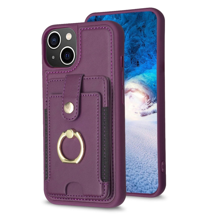 Estuche para teléfono con soporte para tarjeta y anillo de metal BF27, For iPhone 11 Pro Max, For iPhone 11, For iPhone 11 Pro, For iPhone X / XS, For iPhone XR, For iPhone XS Max, For iPhone 8 Plus / 7 Plus